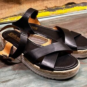 Catherine Malandrino crisscross leather slide sandals‎  size 9 NWOT